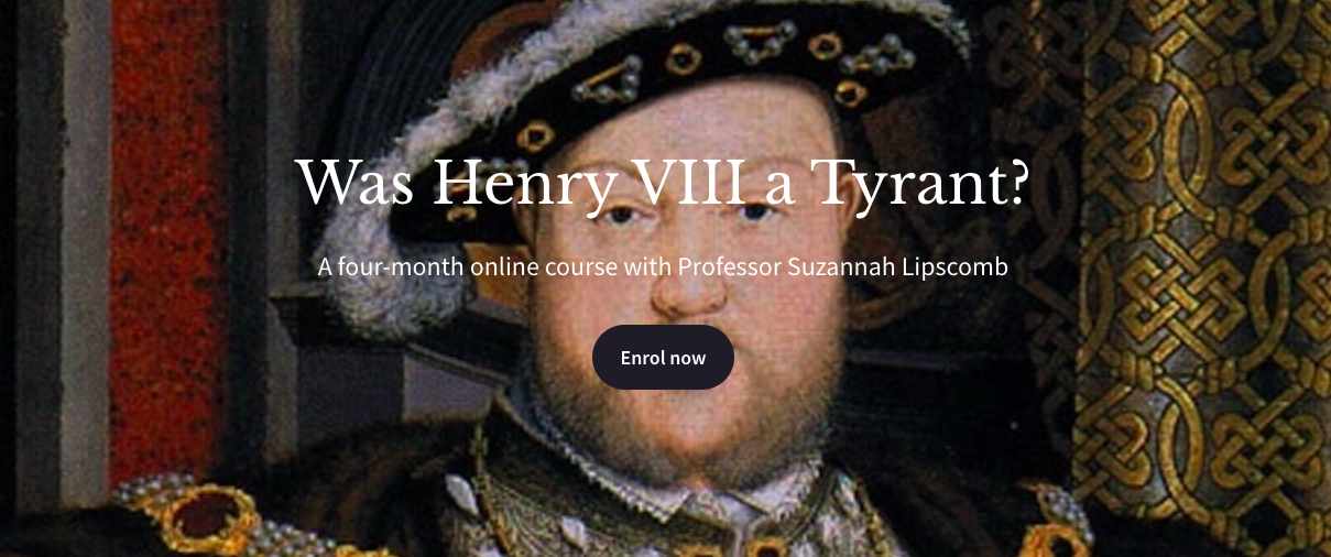Picture of Henry VIII's head, with black velvet bonnet and headline: Was Henry VIII a tyrant?